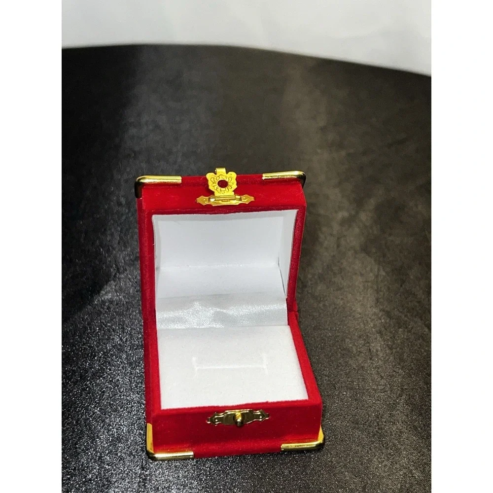 Brand new Red Velvet Ring Box Gold Trim Domed Lid Jewelry Presentation Box